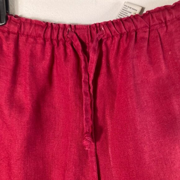 Womens Josephine Chaus Linen Pull On Pants Red MP Linen Stretch Waist - Picture 3 of 7